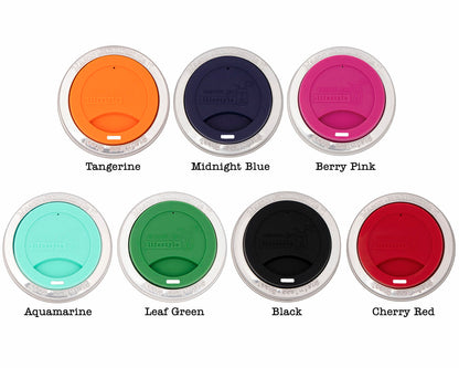 Silicone Drinking Lid with Stainless Steel Band for Mason Jars