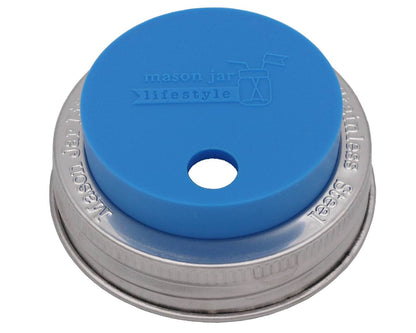 Silicone Straw Hole Tumbler with Stainless Steel Band for Mason Jars