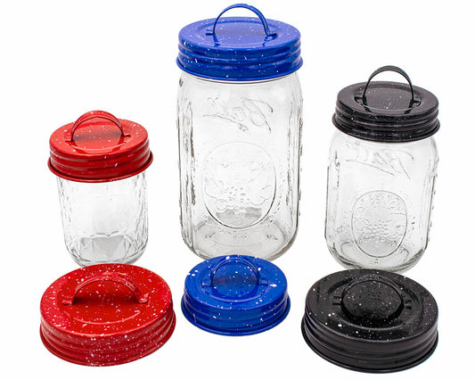Speckled Enameled Handle/Canister Lids