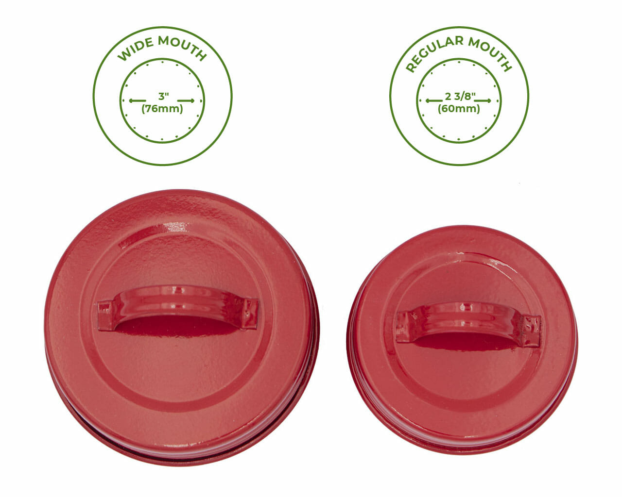 Red Enameled Handle/Canister Lids