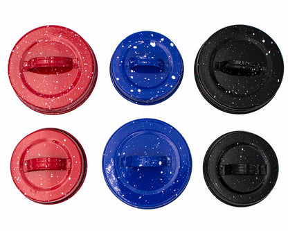 Speckled Enameled Handle/Canister Lids