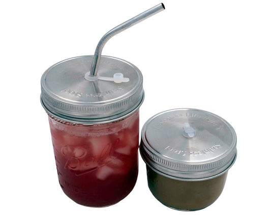 Straw Hole Tumbler Stainless Steel Lids for Mason Jars 5 Pack