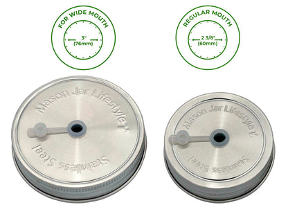 Straw Hole Tumbler Stainless Steel Lids for Mason Jars 5 Pack