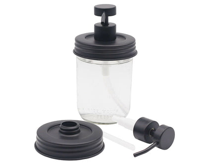 Matte Black Soap Pump Lid Kit for Mason Jars