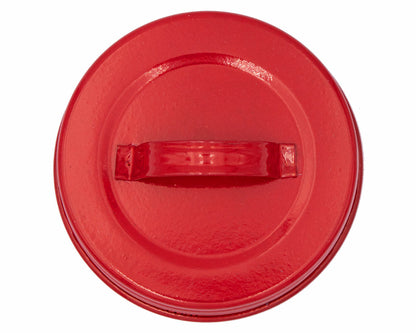Red Enameled Handle/Canister Lids