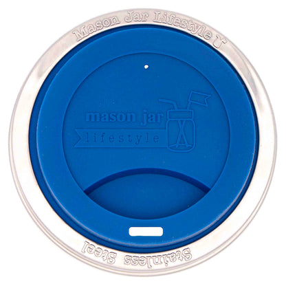 Silicone Drinking Lid with Stainless Steel Band for Mason Jars