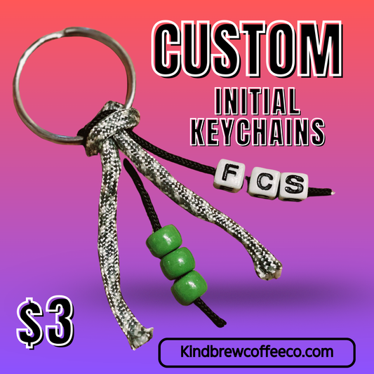 Custom Initial Keychain – Handmade Paracord Keychain with Personalized Beads