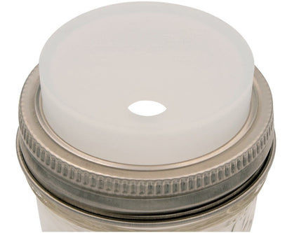 Silicone Straw Hole Tumbler with Stainless Steel Band for Mason Jars