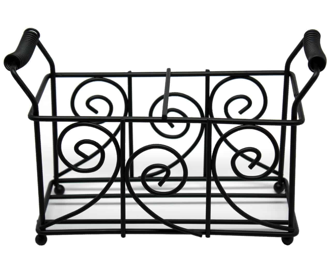 Swirl Black Metal Caddy for 2 Pint Mason Jars